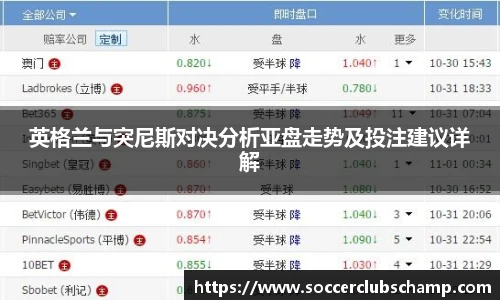 英格兰与突尼斯对决分析亚盘走势及投注建议详解